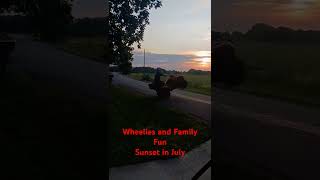 Family Four Wheeler Ride Honda Wheelies Ohio Sunset dirtbike honda wheelie 4wheeler offroad [upl. by Hew]