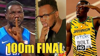 Justin Gatlin Finally Defeats Usain Bolt in 100m Final  Reaction Video [upl. by Aruam796]