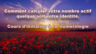 Cours dinitiation à la Numérologie  Comment calculer votre nombre actif quelque soit lidentité [upl. by Neahs844]