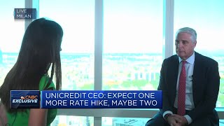 Unicredit benefitting from betterthanexpected macro environment CEO says [upl. by Rowell507]