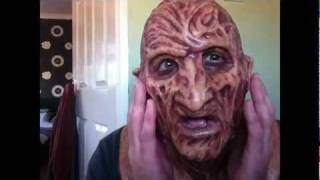 Detailed look at my Part 2 Freddy Krueger Silicone mask REVIEW [upl. by Ahtinak]