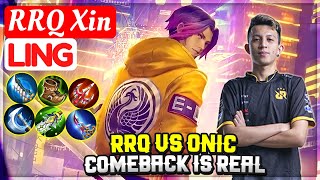 RRQ VS ONIC COMEBACK IS REAL  RRQ Xin Ling  XINNN  Mobile Legends [upl. by Dorise]