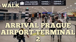 Landing and Arrival Walk at Václav Havel Airport Prague Czechia [upl. by Derfniw831]