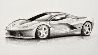 How to Draw a Car Ferrari  Fine ArtTips [upl. by Manville878]