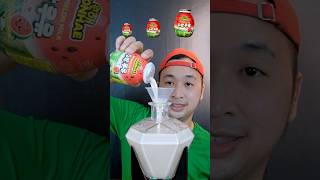 Minum Susu Semangka Kecil Sedang Besar🍉 asmr mukbang makansesuaiemoji drinkwater botolunik [upl. by Nonnahsed]