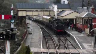 Ex LMS Stanier 26042968 at the Llangollen Railway quotCorwen Patriotquot gala 24th April 2010 [upl. by Hessler]