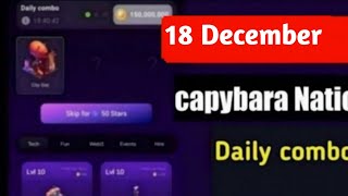 18 December Capybara Nation Daily Combo Card Today  Capybara Nation Airdrop Withdrawal [upl. by Joye]