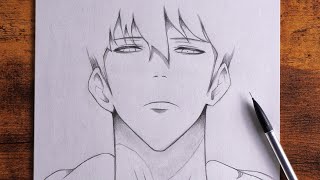 How to Draw Anime  Jinwoo From Solo Leveling  Anime Tutorial 4 beginners [upl. by Lalo]