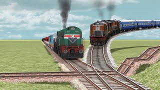 THREE LINE FORKED RAILROAD  Trains Crossing Each Other At Same Track Train Simulator 2025 [upl. by Anaujahs302]