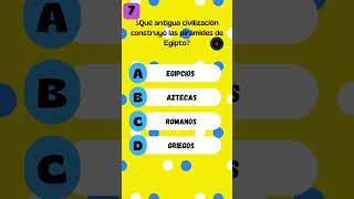 ¿Qué antigua civilización construyó las pirámides de Egipto Zona del Quiz quiztime quizchallenge [upl. by Juli]