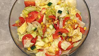 Ratz Fatz Eisbergsalat mit Tomaten als ideale Grillbeilage Ich werde nie müde den Salat zu essen [upl. by Runkle]