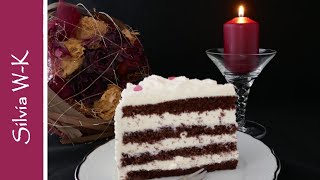 Weiße Torte  Valentinstorte  Muttertagstorte  Hochzeitstorte  ohne Gelatine  einfach [upl. by Ainosal]