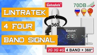 Lintratek 4 Four Band Signal Amplifier B20 800 900 1800 2100 2600Mhz 850 Cellular Repeater GSM 2G 3G [upl. by Harris957]