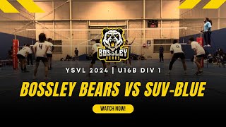 Bossley Bears vs SUVBlue  YSVL 2024  U16 Boys Div 1 [upl. by Enela37]