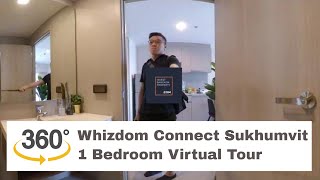 Whizdom Connect Sukhumvit 101  1 Bedroom Actual Unit Virtual Tour [upl. by Anawek]