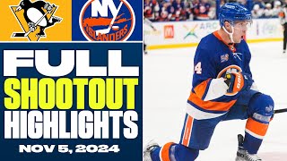 Pittsburgh Penguins at New York Islanders  FULL Shootout Highlights  November 5 2024 [upl. by Georgeanna]