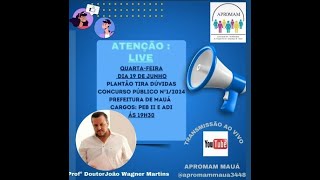 LIVE  Plantão tiradúvida Concurso Público 012024  Prof Dr João Wagner Martins [upl. by Namaan847]