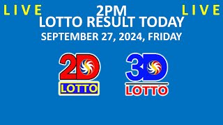 LIVE 2PM LOTTO RESULT SEPTEMBER 27 2024 FRIDAY [upl. by Jennica792]