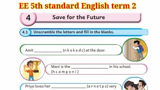 EE 5th standard English term 2 workbook answers unit 4 save for the future [upl. by Asital]