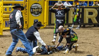 Video 🔴 Canadian rider Austin Broderson Rodeo Injury video  Austin Broderson Denvor accident 😱😭😭 [upl. by Kepner491]