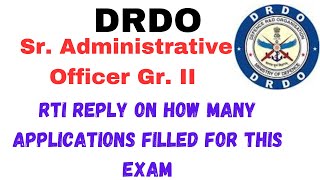 RTI reply by UPSC on Total No of Applications  Senior Administrative Officer DRDO 2023  UPSC 2023 [upl. by Lenhard510]