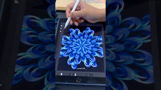 Digital Mandala🩵💙 satisfying art mandalaart youtubeshorts digitalart procreate [upl. by Tryck]