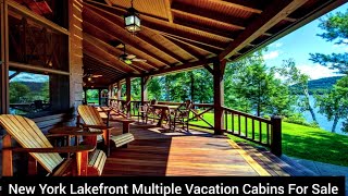 New York Lakefront Log Cabins For Sale  Lakefront Homes For Sale  NY Waterfront Cabins For Sale [upl. by Laforge999]