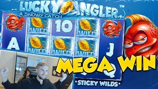 BIG WIN Lucky Angler Huge win  NetEnt  free spins Online slots [upl. by Ydolem372]