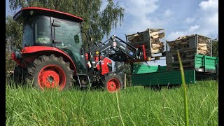 Eifelholz in Gitterboxen  Branson Traktor 5025C [upl. by Drusus]