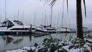 A Winters Scene at Snowy Lymington Yacht Haven [upl. by Edmund]