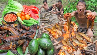 fish x watermelon survival in the rainforest Cooking recipe [upl. by Irrehs]