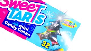 Christmas Candy Sweet Tarts MINI Candy Canes Fruit Flavor Unboxing ASMR asmr candy [upl. by Ailil342]