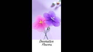 Flower Making with Ribbon  Making Flowers with Cloth 1minute video [upl. by Dygert]