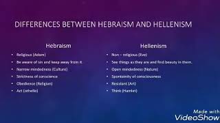 Comparison between Hebraism and Hellenism [upl. by Pennebaker]