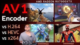 รีวิว AV1 Encoder บนการ์ดจอ AMD Radeon RX7900 XTX  VS x264 H264 HEVC เล่นเกมบันทึกวีดีโอชัดแค่ไหน [upl. by Coleville145]