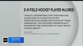 DightonRehoboth superintendent calls for change after female field hockey player hurt by male oppon [upl. by Tterrej]