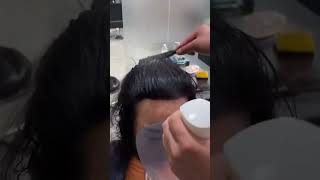 wig replacement hairline repair custom wig customhairline customline barbershop haircut hair [upl. by Nolra986]