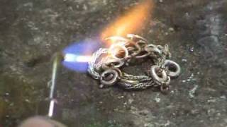 How to Recycle Silver  molten ring project [upl. by Saimerej569]