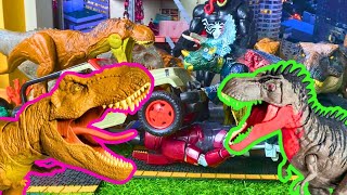 Jurassic World Dinos Bistahieversor Dimetrodon T REX Pteranodon Velociraptor Megalosaurus [upl. by Easton]