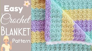 EASIEST CROCHET BABY BLANKET EVER 👼 The Sober Granny Baby Blanket 🌸 [upl. by Eadahs]