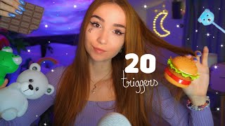 ASMR 20 TRIGGERS avec EMOJI 🌈🍔 [upl. by Nosreip40]