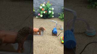 Mini motor pump science project mini tractor making cow water bathed  152 [upl. by Stoops]