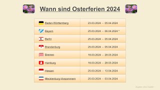 Wann sind Osterferien 2024 [upl. by Yadnil]