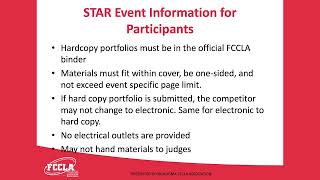 FCCLA Star Events 2024 Competitor Orientation [upl. by Eeb]