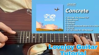 Concrete  Lovejoy  Easy Guitar Tutorial  Lesson  Chords  Pebble Brain [upl. by Nylanej]