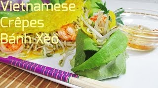 Vietnamese Savoury Crêpes Pancakes Cách Làm Bánh Xèo 越式煎餅的做法 [upl. by Pansie]