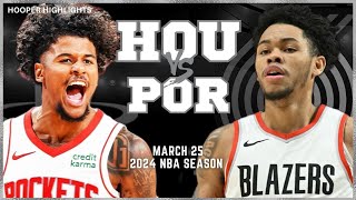 Portland Trail Blazers vs Houston Rockets Full Game Highlights  Mar 25  2024 NBA Season [upl. by Notlok867]