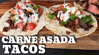 Carne Asada Tacos on the griddle [upl. by Nelleh]