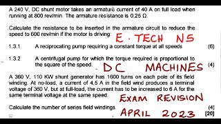 Electrotechnics N5 DC Machines April 2023 mathszoneafricanmotives [upl. by Aracahs897]