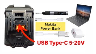 ШОК  Двунаправленный Аккумулятор Makita power bank type C [upl. by Ulises768]